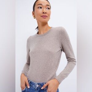 NWT Tuckernuck Lurex Metallic Wheat Cashmere Crewneck Pullover Sweater sz large